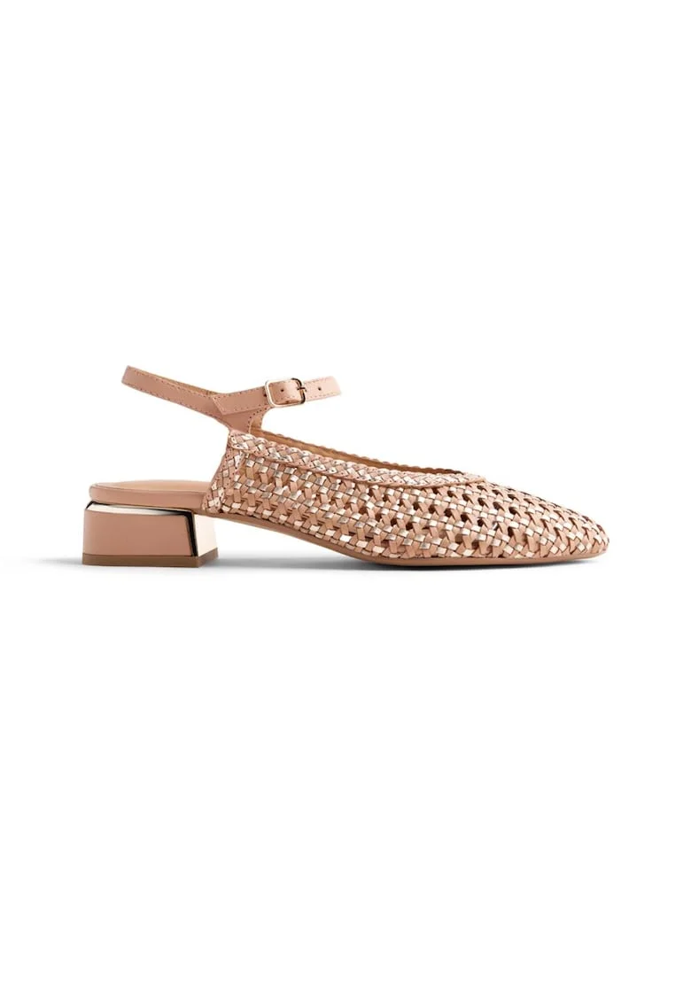 Pantofi de piele cu toc, Bej deschis