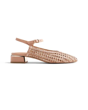 Pantofi de piele cu toc, Bej deschis
