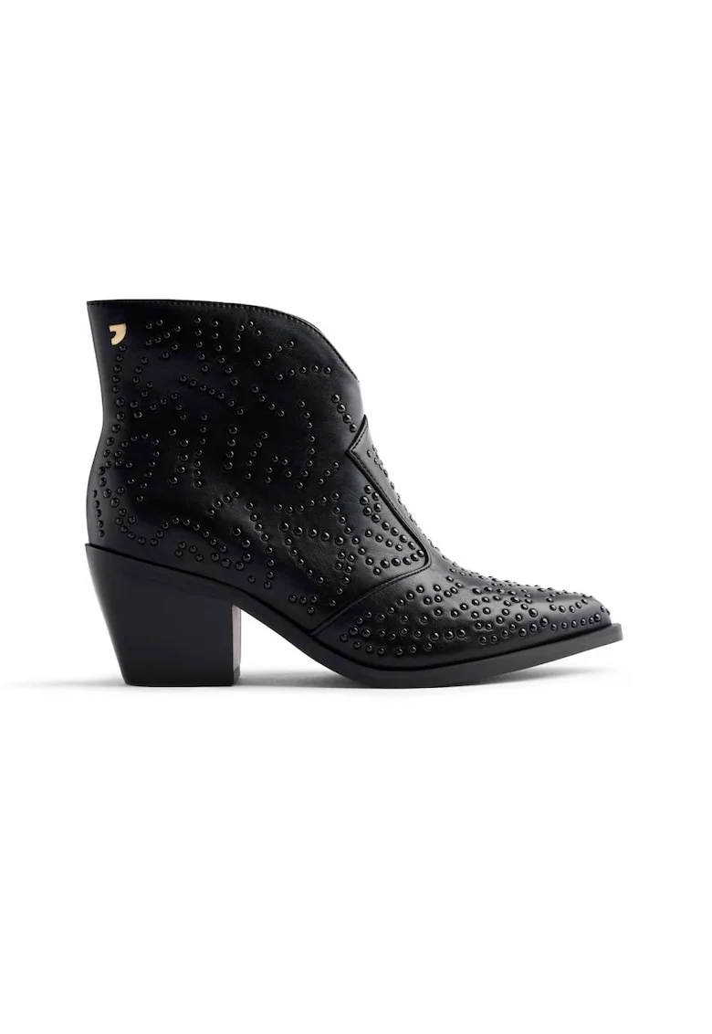 Botine cowboy cu tinte, Negru