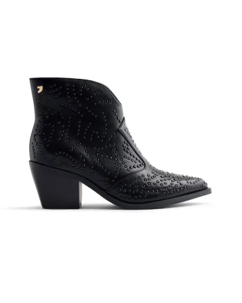 Botine cowboy cu tinte, Negru