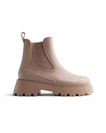 Ghete Chelsea de piele ecologica, Maro taupe
