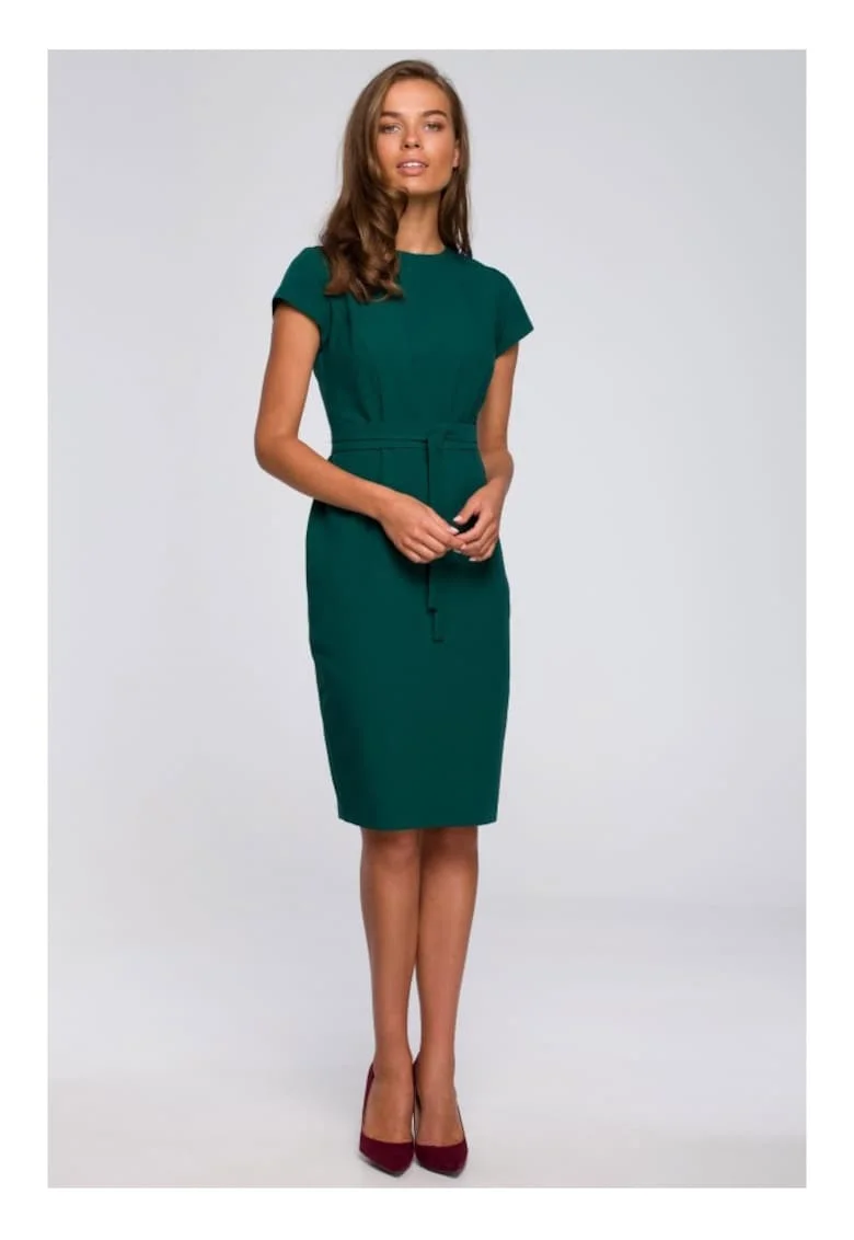 Rochie creion cu cusaturi - verde,