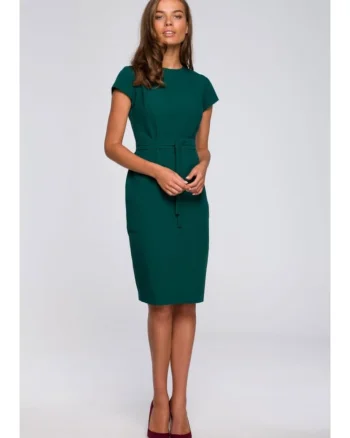 Rochie creion cu cusaturi - verde,