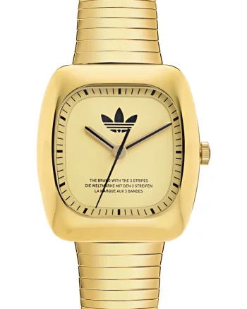 Ceas barbatesc  RETRO WAVE ONE, mecanism Quartz, rezistenta la apa 5 ATM, auriu