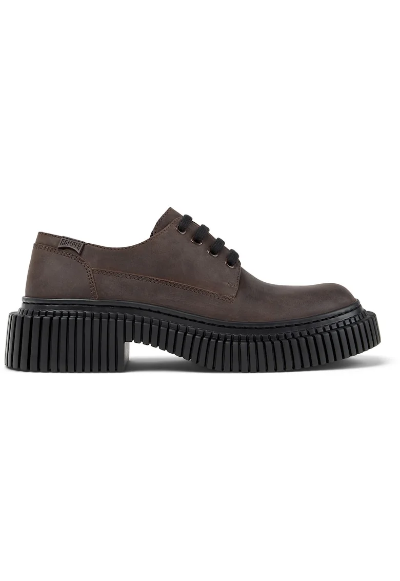 Pantofi de piele cu toc masiv Pix Berlin, Maro