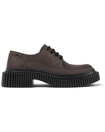 Pantofi de piele cu toc masiv Pix Berlin, Maro