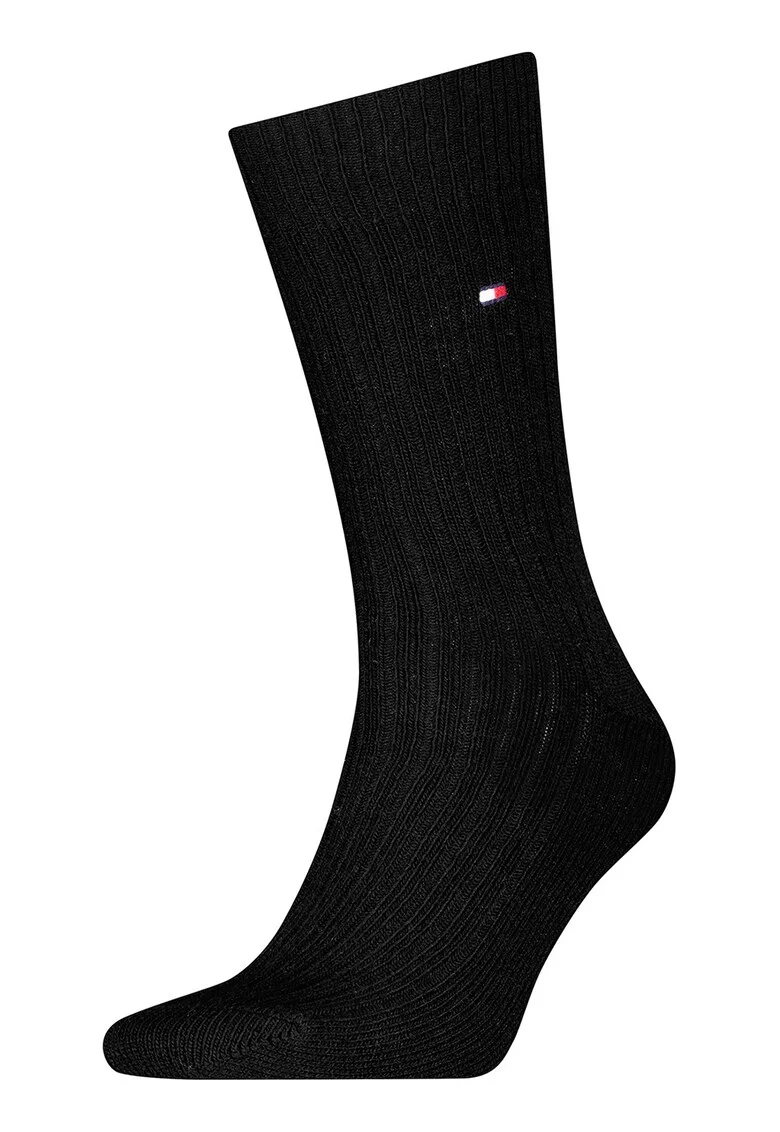 Sosete lungi cu logo, Negru