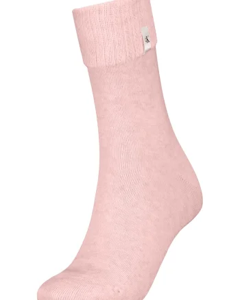 Sosete lungi cu model uni, Roz pastel