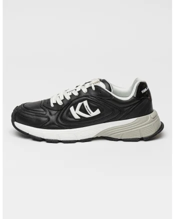 Pantofi sport de piele cu logo, Alb/Negru