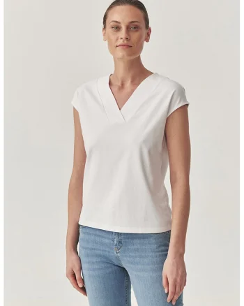 Bluza cu decolteu in V, Alb