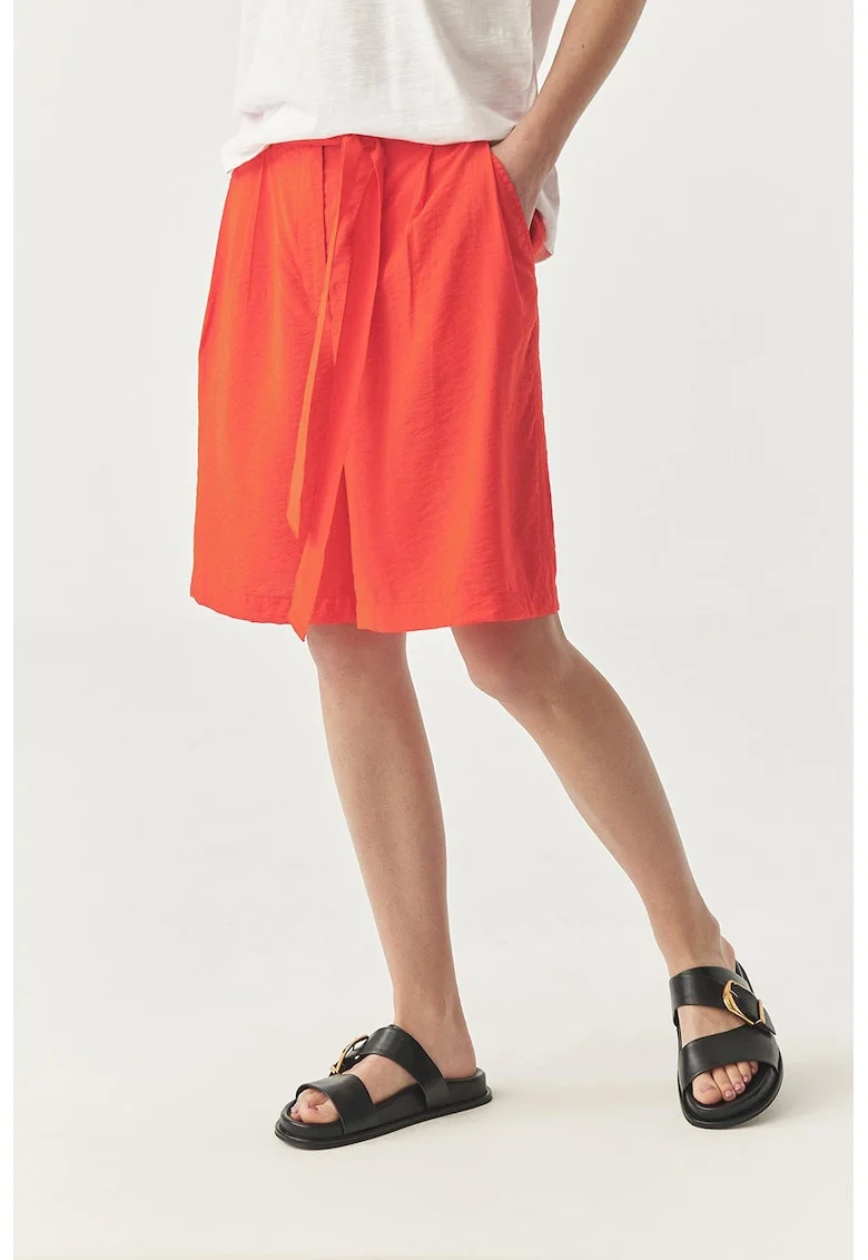 Pantaloni scurti cu cordon in talie, Coral