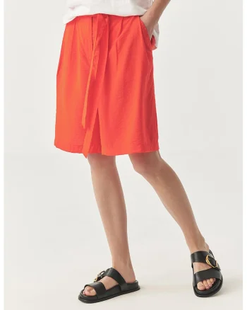 Pantaloni scurti cu cordon in talie, Coral