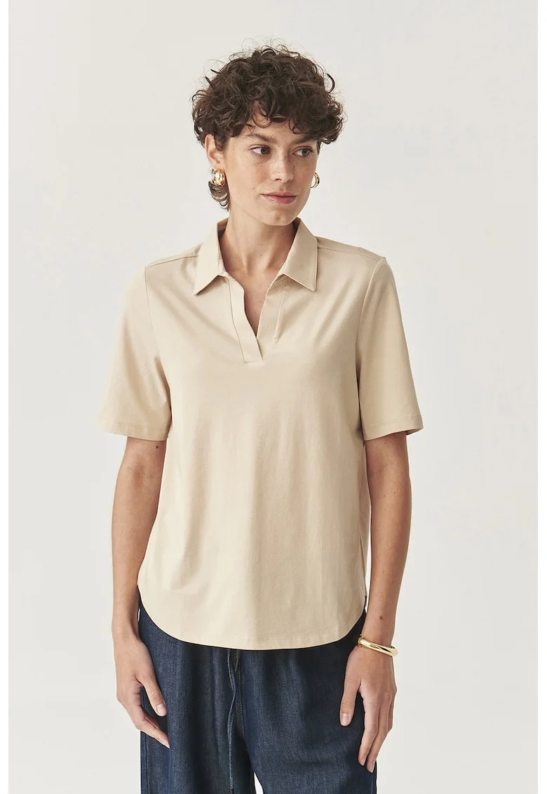 Tricou polo lejer, Bej