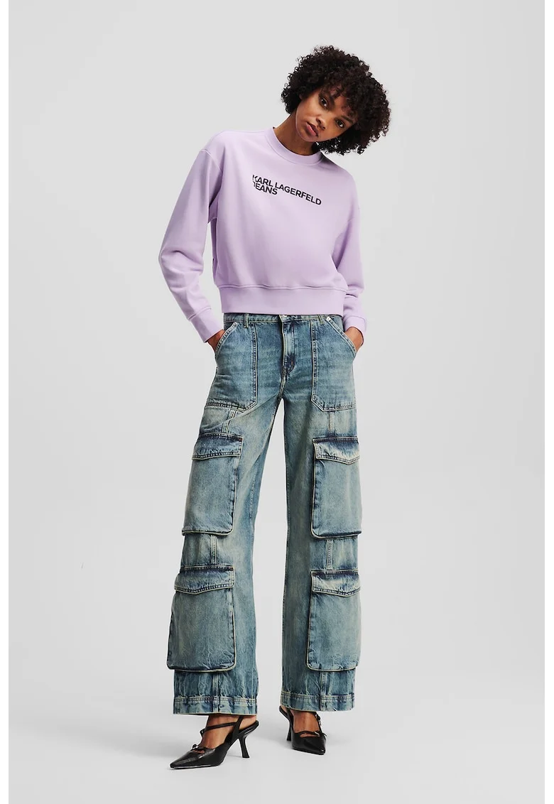 Blugi cargo relaxed-fit, Albastru
