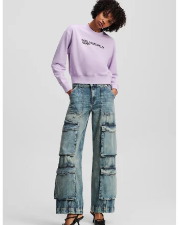 Blugi cargo relaxed-fit, Albastru