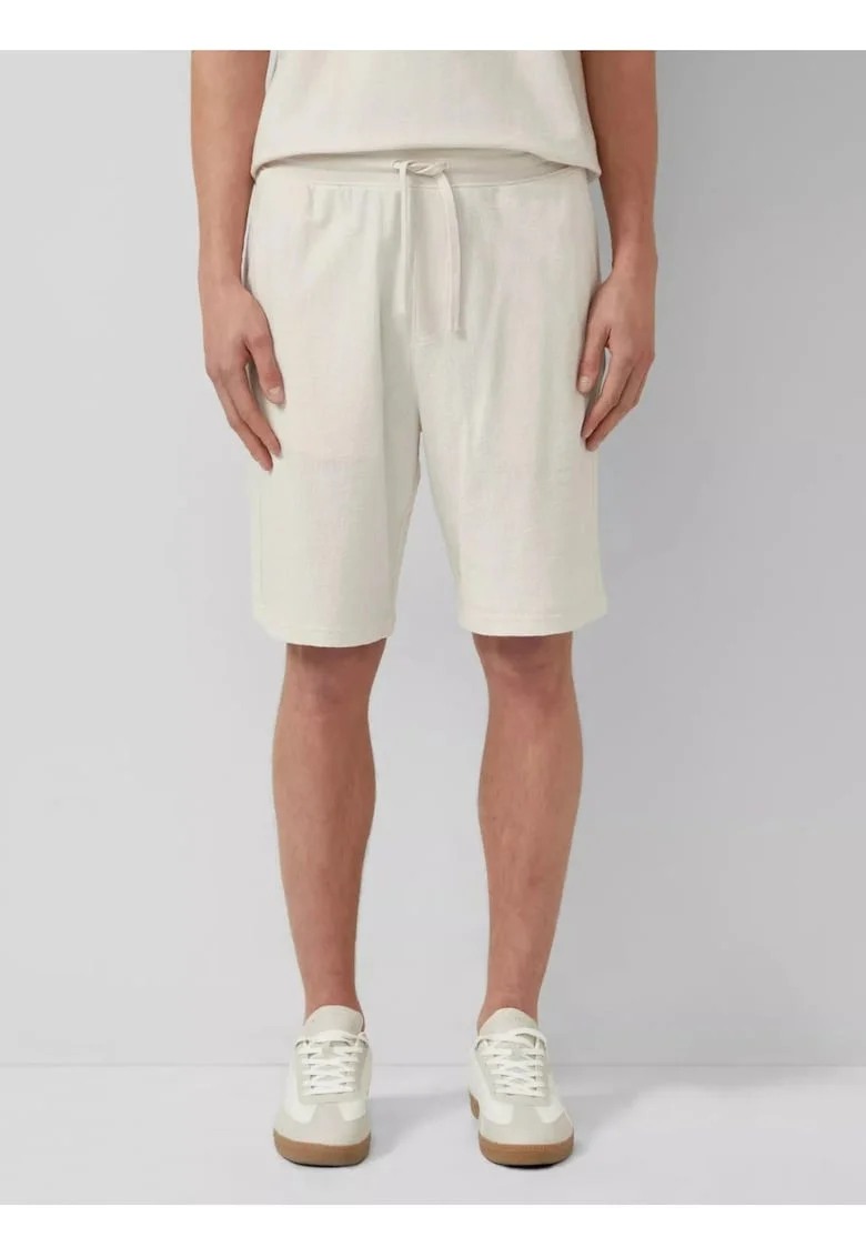 Pantaloni scurti barbati, din jerseu de bumbac, cu talie medie, Relaxed fit, Detroit, Crem
