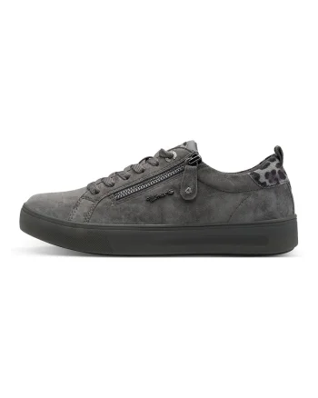 Pantofi sport low-cut de piele ecologica, Gri