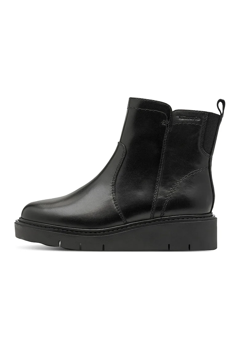 Ghete wedge de piele, Negru