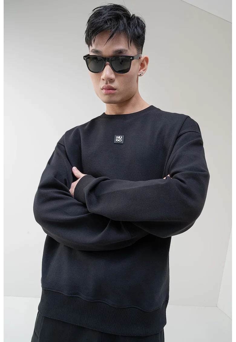 Bluza de trening cu croiala lejera Dettil, Rosu/Negru