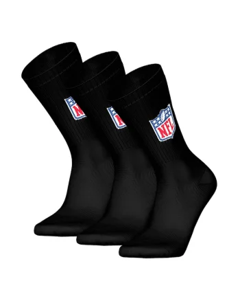 Set de sosete lungi unisex cu logo -3 perechi, Negru