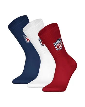 Set de sosete lungi unisex cu logo -3 perechi, Rosu/Alb/Albastru inchis
