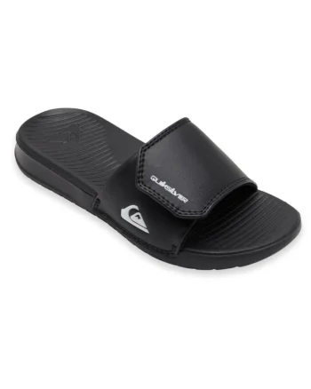 Papuci din piele ecologica, ajustabili cu banda velcro Bright Coast