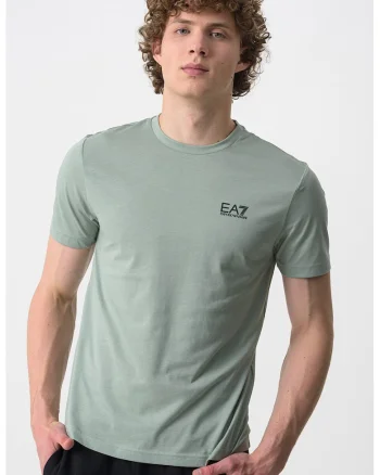 Tricou cu model uni Gircollo, Verde aquamarin