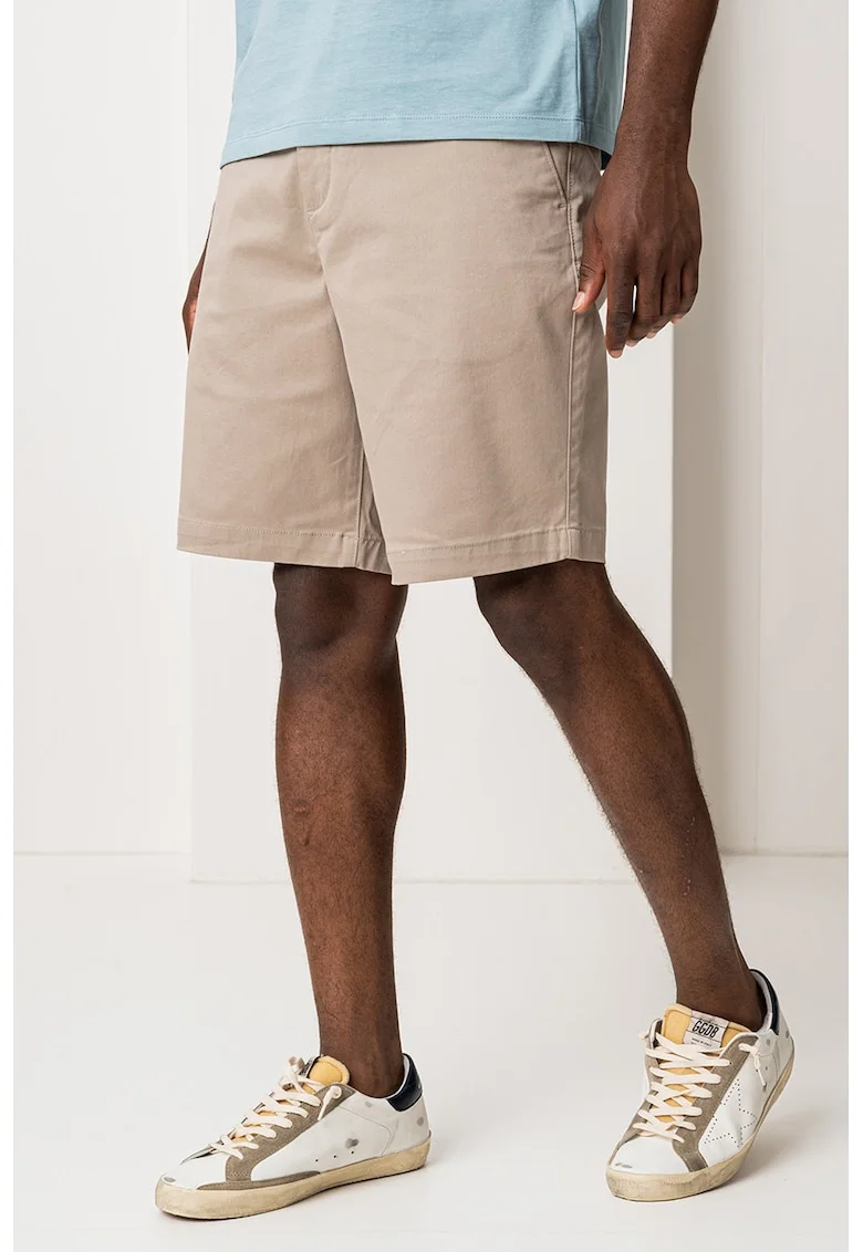 Pantaloni scurti din amestec de bumbac, Maro nisip