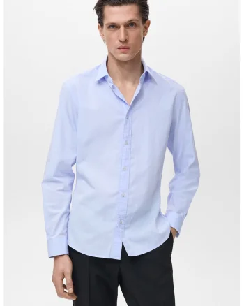 Camasa regular-fit cu guler clasic, Albastru glaciar