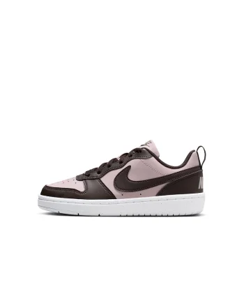Pantofi sport din piele ecologica Court Borough, Maro inchis/Roz pastel