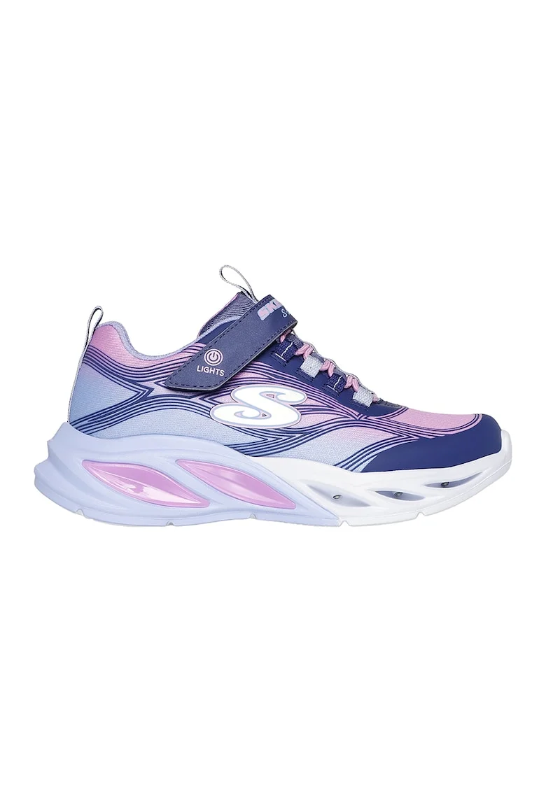 Pantofi sport S-Lights Cosmic Glow cu LED-uri, Albastru inchis/Roz pastel/Alb optic