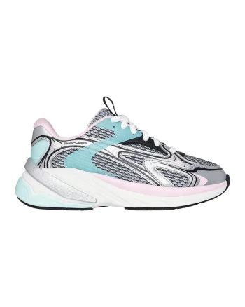Pantofi sport S2K cu garnituri de plasa si sintetice, Negru/Roz pastel/Argintiu