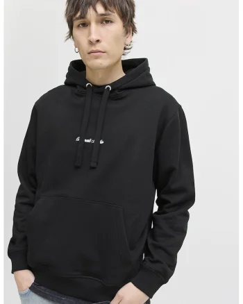 Hanorac relaxed fit cu buzunar kangaroo, Negru