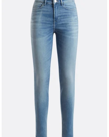 Blugi skinny cu aspect decolorat 1981, Albastru lavanda
