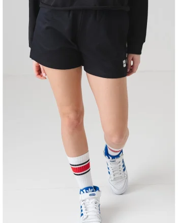 Pantaloni scurti din bumbac cu logo Ninosta, Negru