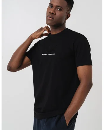 Tricou din bumbac cu logo in relief, Negru