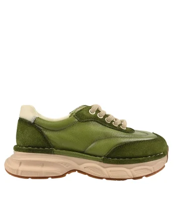 Pantofi sport, dama,  KM 5502 verde, piele naturala