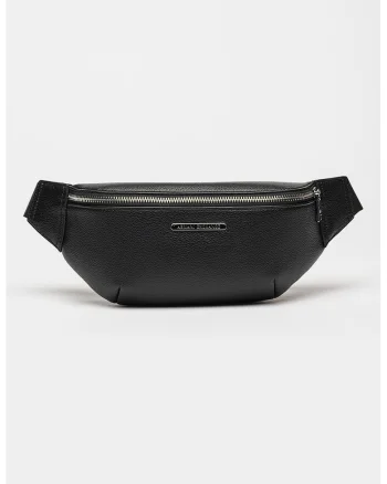 Borseta cu logo discret, Negru