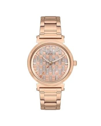 Ceas dama  WWL109802, 38mm, curea otel, roz-auriu, rezistent la apa 5 ATM
