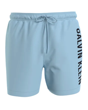 Pantaloni scurti de baie cu imprimeu logo, Albastru glaciar