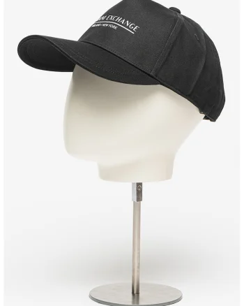 Sapca din bumbac cu imprimeu logo, Negru