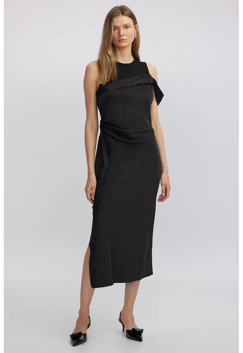Rochie midi fara maneci, Negru
