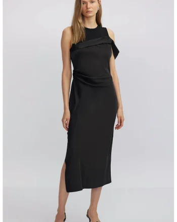 Rochie midi fara maneci, Negru