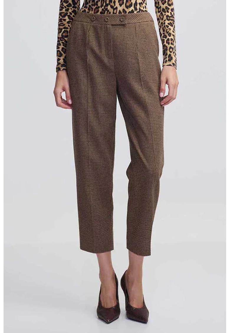 Pantaloni crop regular-fit, Bej melange