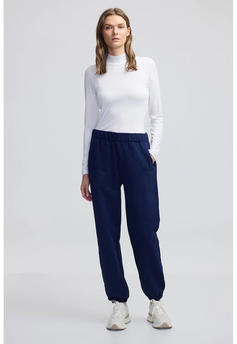 Pantaloni de trening cu buzunare laterale, Albastru inchis