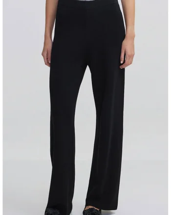 Pantaloni din tricot fin si croiala ampla, Negru