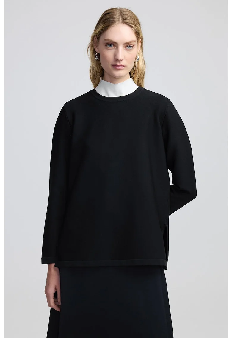 Pulover cu slituri laterale, Negru