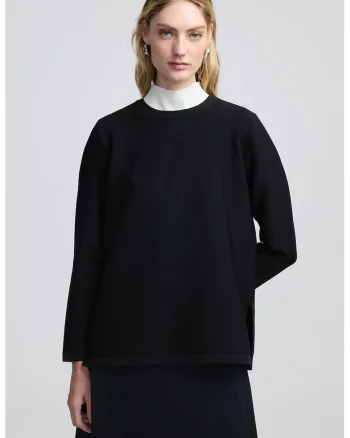 Pulover cu slituri laterale, Negru
