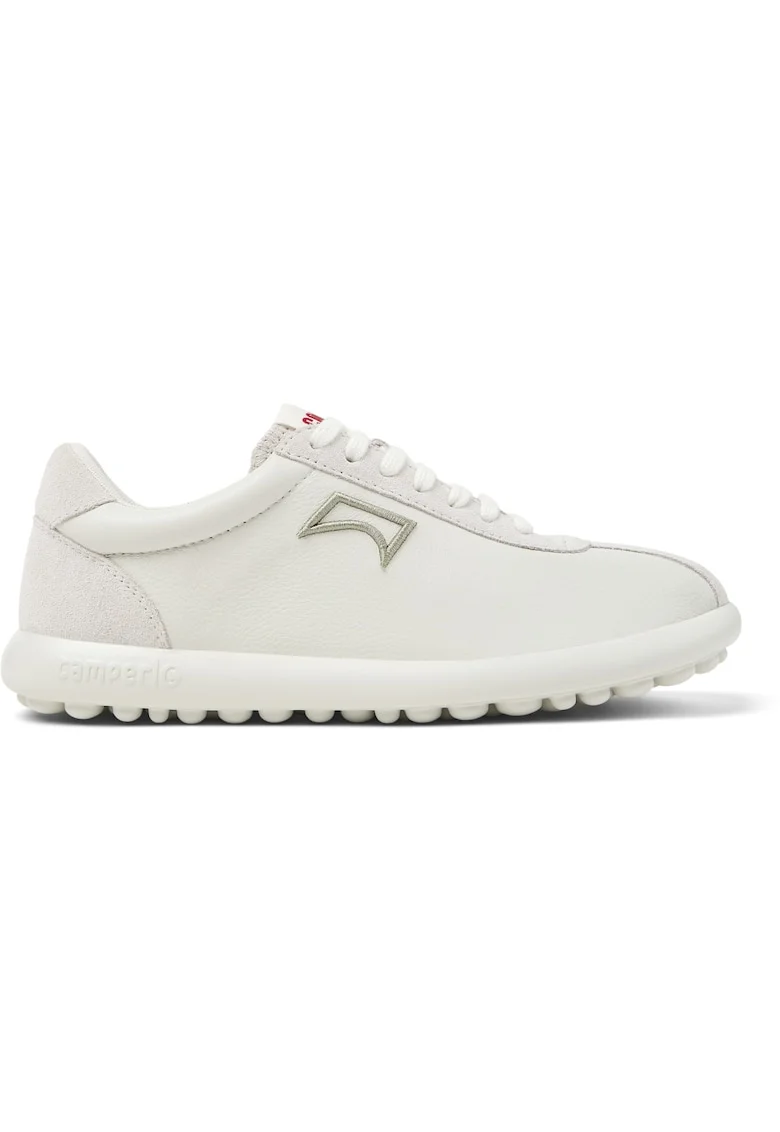 Pantofi sport din piele cu garnituri din piele intoarsa Pelotas XLF, Alb fildes