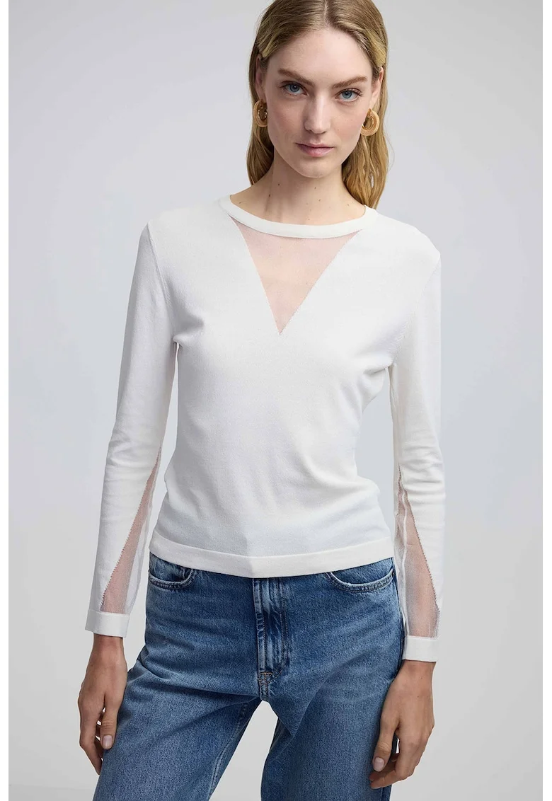 Pulover regular-fit, Alb